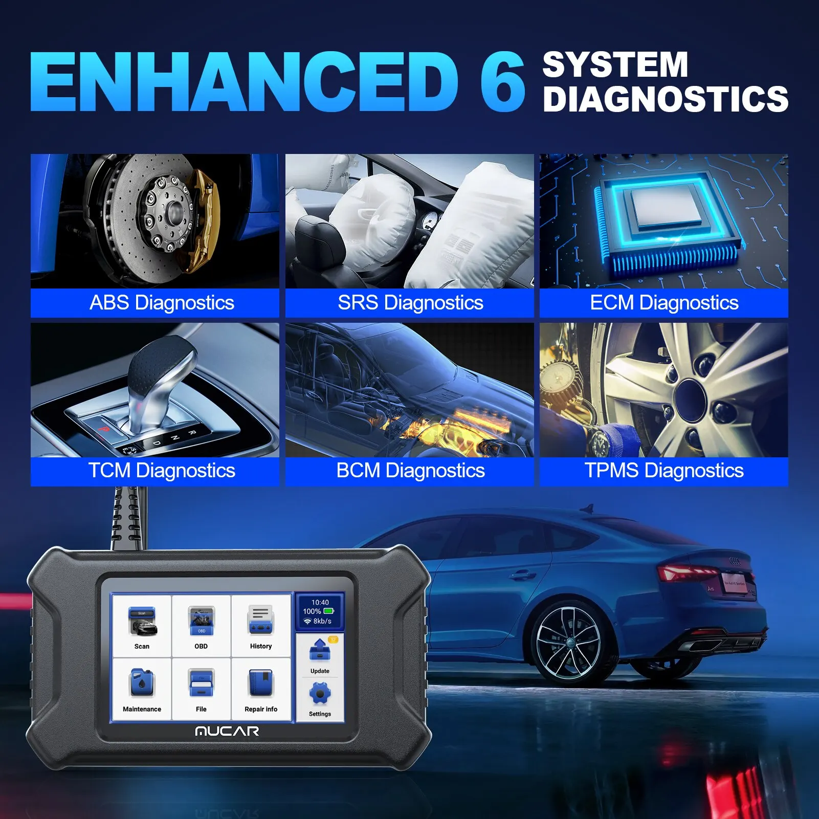 MUCAR CS6 Escáner Diagnóstico Automóvil ABS TPMS ECM - imagen 2