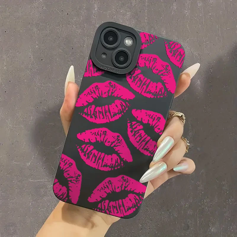 Funda para Samsung S24 Ultra, funda Galaxy A55 5G, funda Sexy con labio rojo rosa para S22 S23 FE A15 A14 A34 A13 A54 A35 A32 A52 - imagen 3