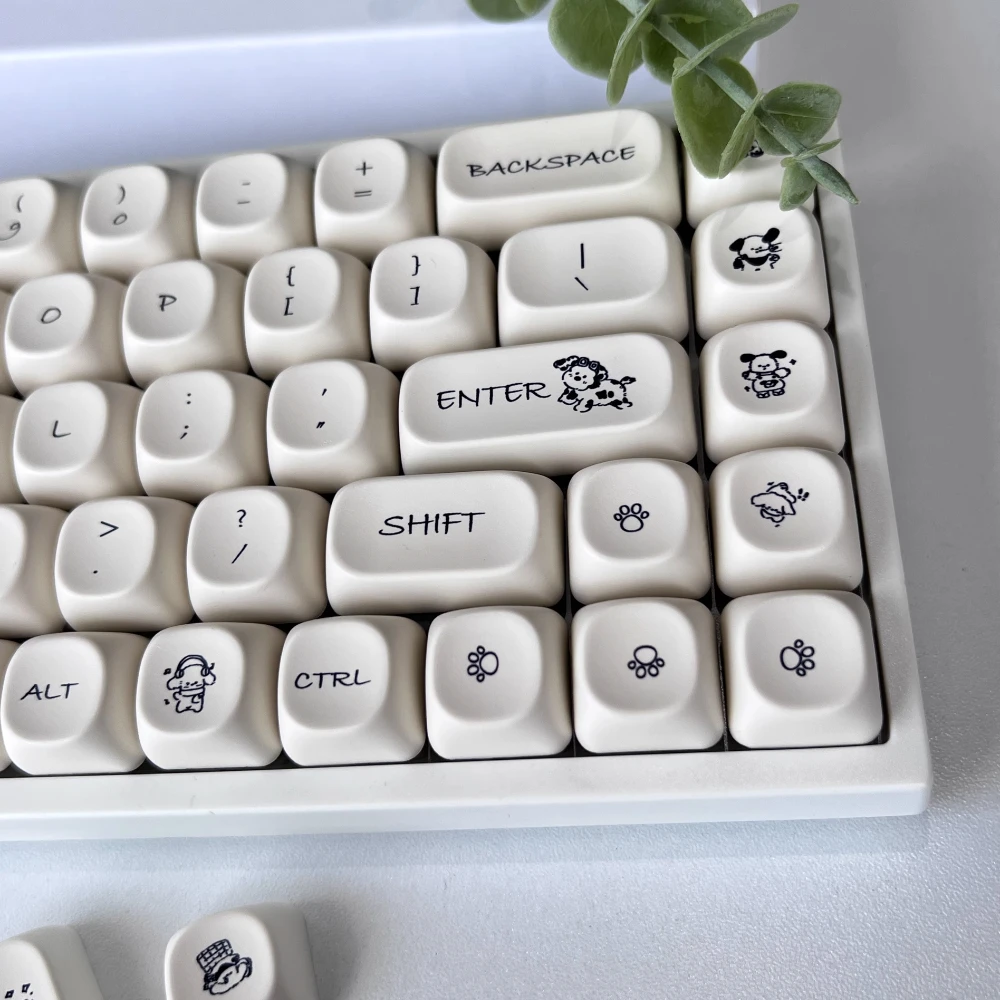 Juego de teclas con tema de perro bonito, sublimación térmica PBT, perfil MOA, teclas para cachorros para teclado mecánico 61/64/68/84/87/98/100/104 - imagen 4