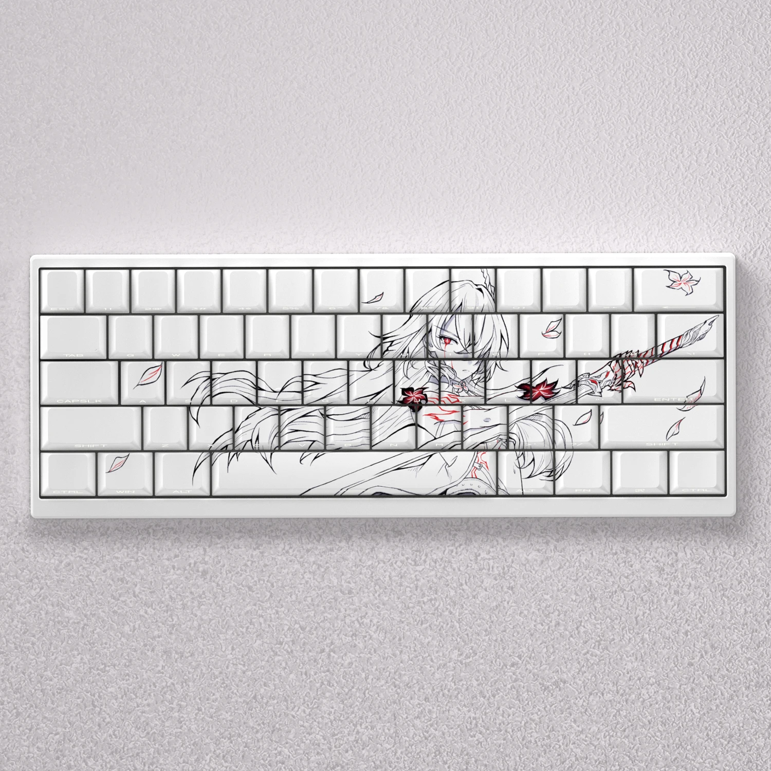 Teclas de 98 teclas Anime Acheron Cherry altura PBT tinte sublimación impresión lateral blanca retroiluminación Teclado mecánico AKKO FUN60 Pro pc