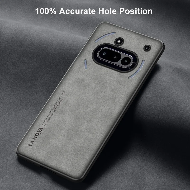 For Nothing Phone 3A funda de lujo de cuero PU para Nothing Phone 3A 5G contraportada de silicona mate protección a prueba de golpes - imagen 4