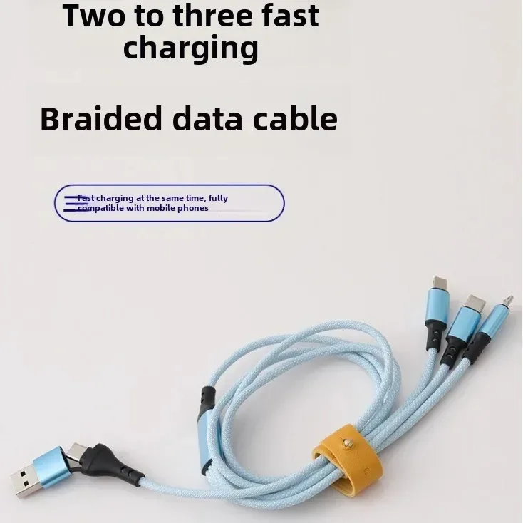 Cable de carga rápida 3 en 2, Cable con puerto USB múltiple tipo C, Micro cargador, Cable de teléfono móvil para iPhone 14 13 12 Huawei Samsung Xiaomi - imagen 2