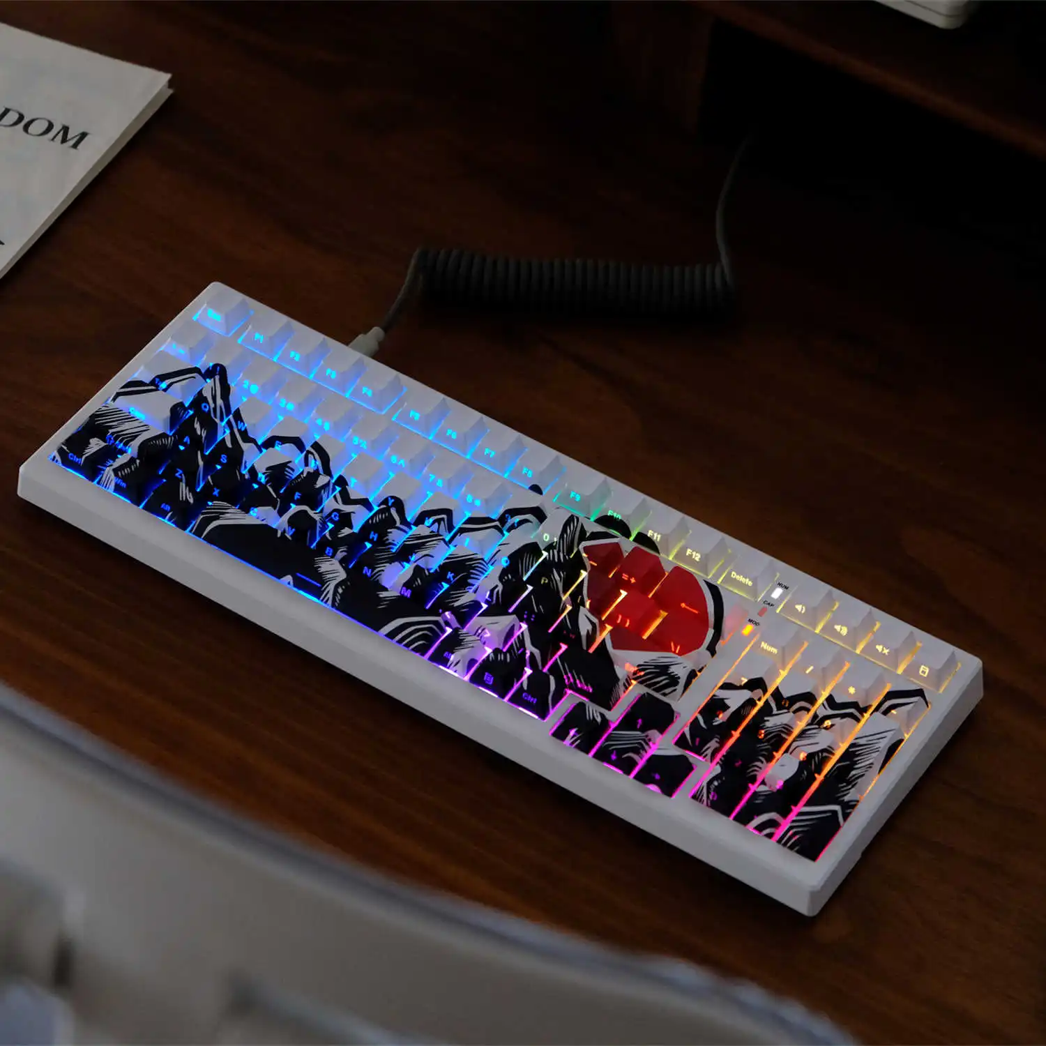 Teclas PBT de sublimación de tinte solar ascendente, 130 teclas, brillo lateral a través de teclas, perfil de cereza para interruptores MX, Teclado mecánico - imagen 4