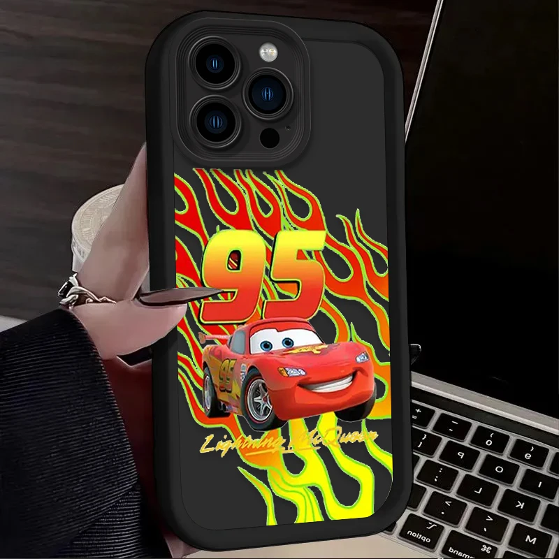 Funda de teléfono de silicona Cars Lightning McQueen para iPhone 17 Air 16 16E 15 14 13 12 11 Pro Max X XS X S Max XR SE 2020 SE4 7 8 - imagen 3