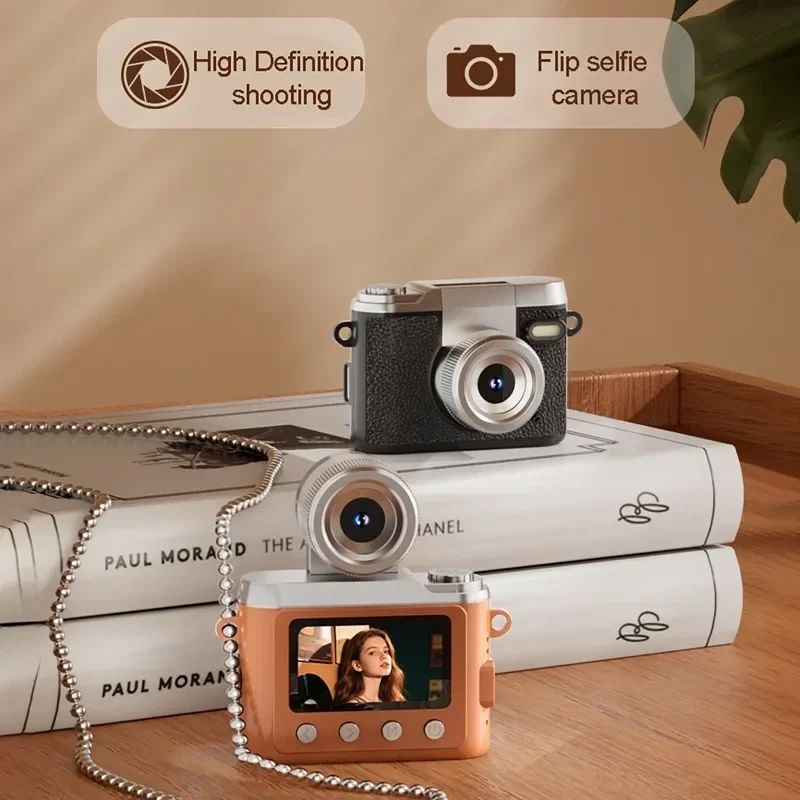 Grabadora de vídeo de bolsillo con cámara Digital Retro de 1080P con pantalla IPS de 1,47 pulgadas, luz de Flash LED, Mini videocámaras Retro para fotografía - imagen 2