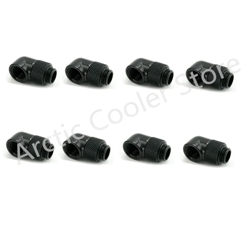 90 °   Conector giratorio refrigerado por agua, Kit de montaje giratorio de rosca G1/4, adaptador para refrigeración por agua de PC, plata/negro/dorado/blanco - imagen 3