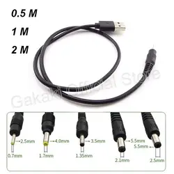 USB A macho enchufe a DC 2,5 3,5 1,35 4,0 1,7 5,5 2,1 5,5 2,5mm enchufe de fuente de alimentación Jack tipo A Cable de extensión cables de conector