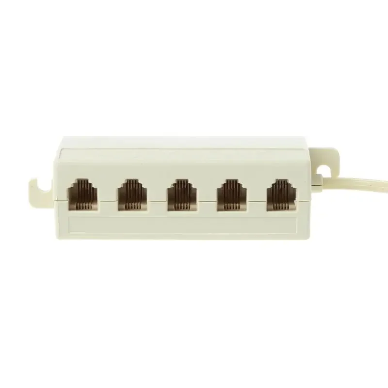 Adaptador de enchufe divisor de línea Modular para teléfono, conector RJ11, salida de 5 vías, 6P4C - imagen 4