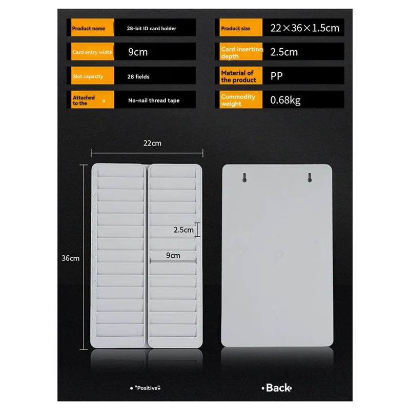 AU33-Tarjetero de asistencia Tarjetero perforado Tarjetas de visita con múltiples ranuras Ganizer Colgante de pared - imagen 4