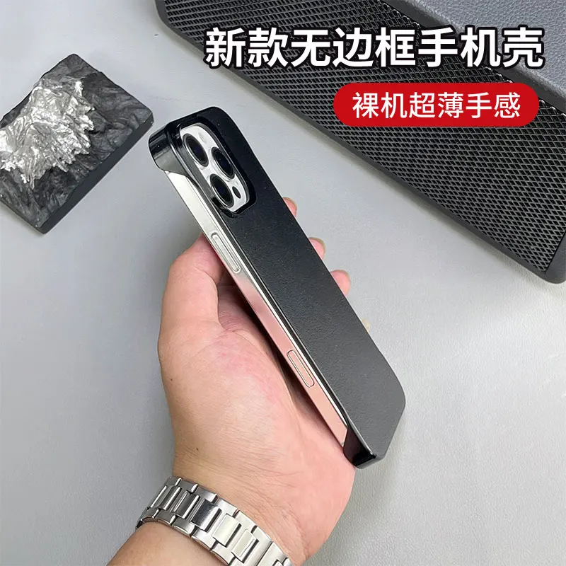 Para Pura 80 Ultra lujosa sin marco de cuero de negocios funda delgada para Pura 80 Pro Plus 70pro a prueba de golpes cubierta trasera dura de teléfono de PC - imagen 4