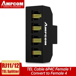 Adaptador RJ11 6 Pines Hembra AMPCOM – Cable Telefónica Splitter