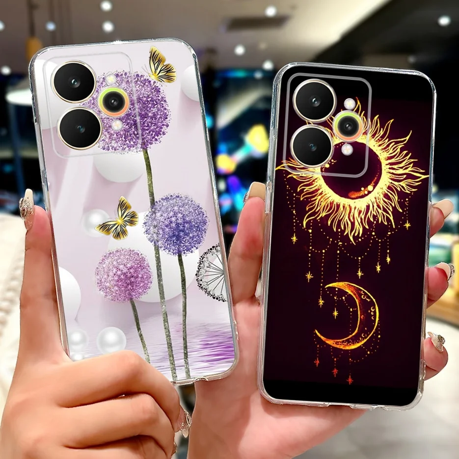 Para Realme 15 Pro 5G funda RMX5101 lindo gato flores pintado cubierta suave funda de teléfono delgada para Realme 15 Realme15 Pro 5G Fundas Coque - imagen 4