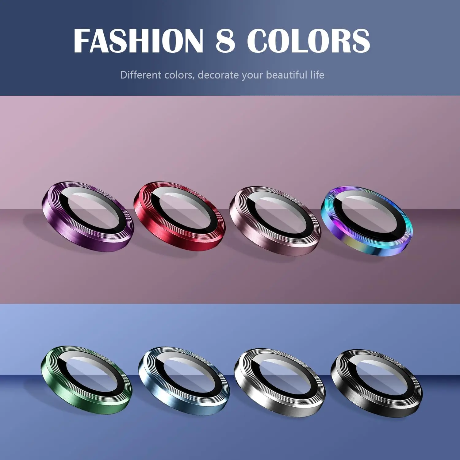 Protector de lente de cámara de teléfono compatible con Samsung Galaxy S25 Ultra [1 juego], protectores de lentes individuales, resistentes a los arañazos