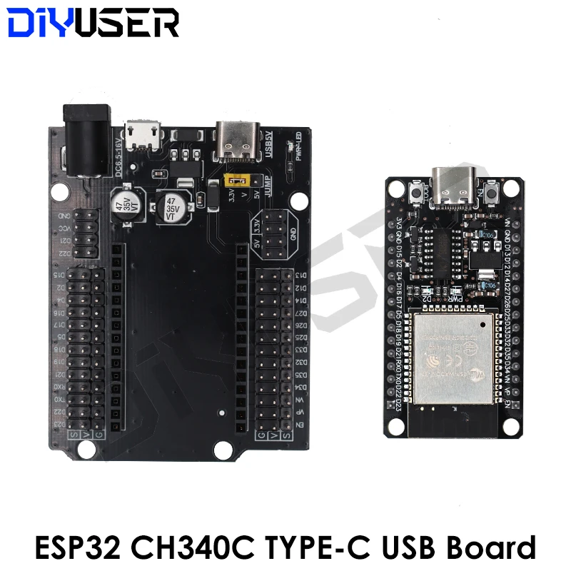 Placa de desarrollo ESP32 TYPE-C USB CH340C WiFi + Bluetooth potencia Ultra baja Dual Core ESP32-DevKitC-32 ESP-WROOM-32 placa de expansión