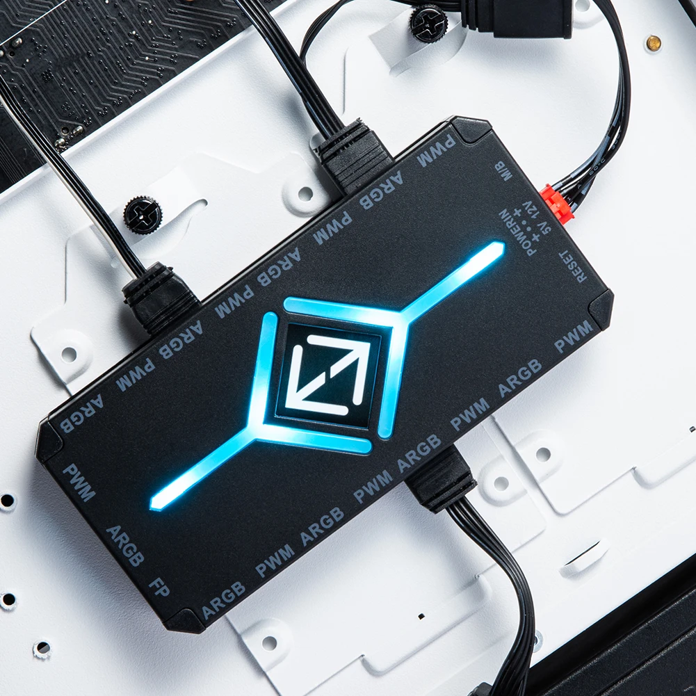 Concentrador de succión magnética PWM con control remoto, Hub de ventilador PWM y ARGB, 3 en 1, 4 pines, 1 a 9 puertos - imagen 3