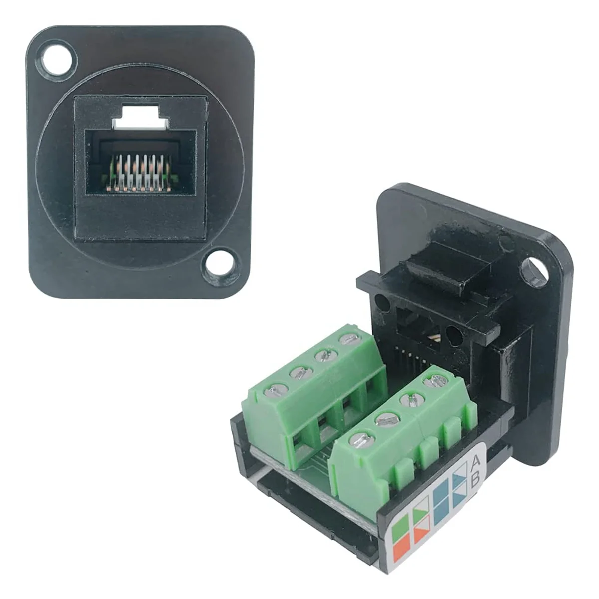 Adaptador de Terminal de tornillo de montaje en Panel hembra, tipo D, RJ45, 8P8C, 5 piezas - imagen 5