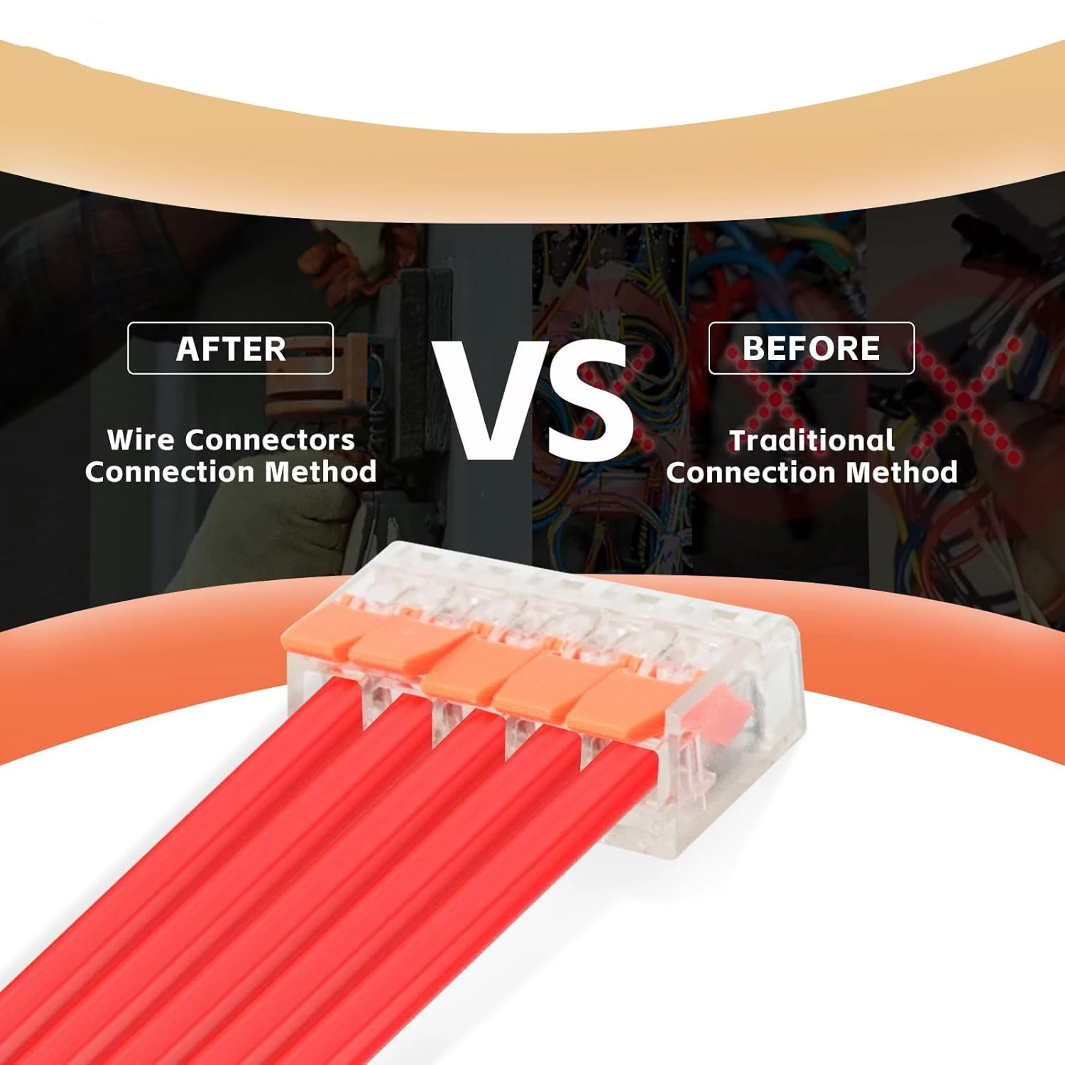 Kit de conectores de cable de palanca, 90 Uds., empalme compacto transparente, conectores eléctricos de conducción 2/3/5 push-in para fácil cableado - imagen 5