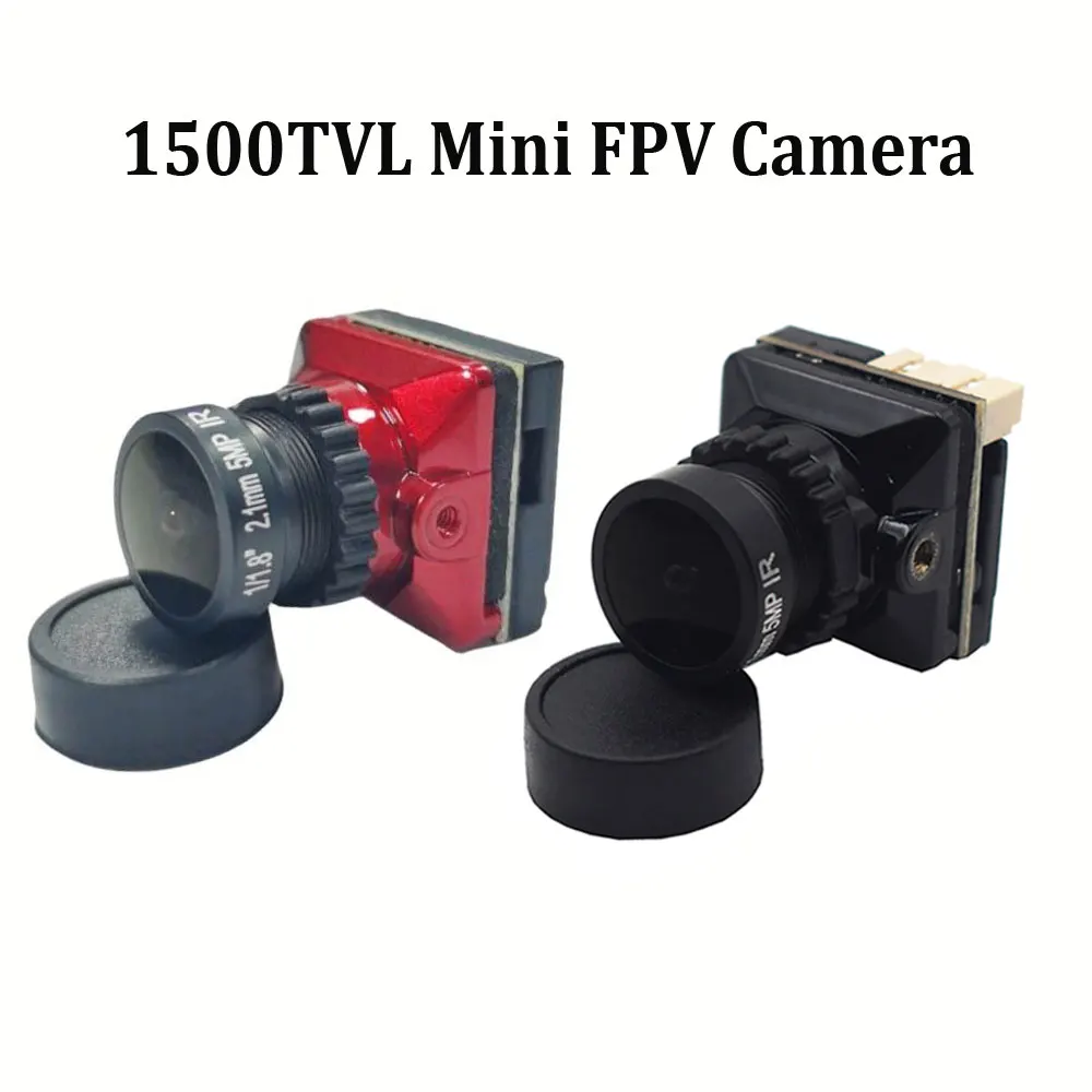 1/3 CMOS 1500TVL Mini cámara FPV lente de 2,1mm voltaje 5V-30V PAL/NTSC con OSD interno ajustable para Dron de carreras con visión en primera persona