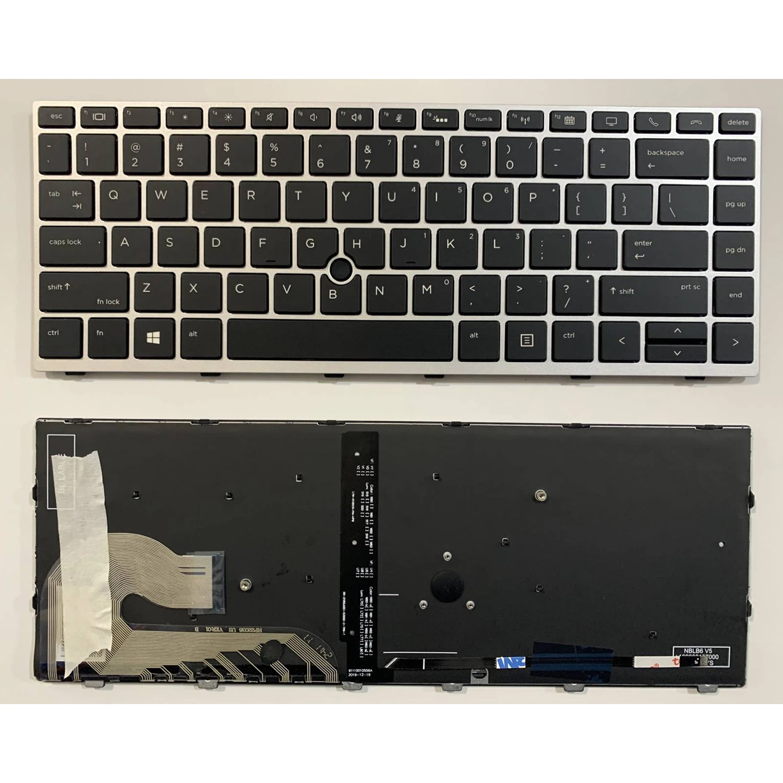 Teclado de ordenador portátil con diseño estadounidense para HP EliteBook 840 G5 G6 845 G5 G6 ZBook 14u G5 G6