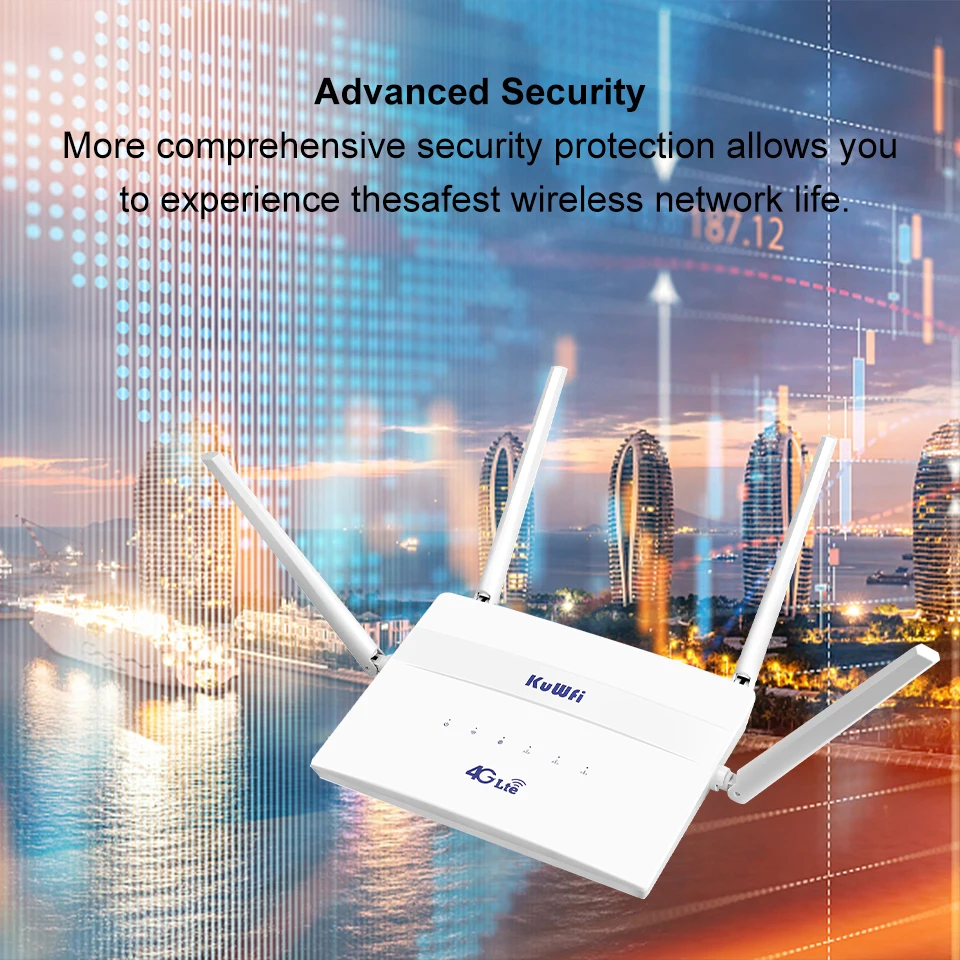 Enrutador KuWFi 4G LTE, punto de acceso doméstico de 750Mbps, compatible con 32 usuarios, enrutador Wifi LAN WAN Roteador 2,4G 5,8G de doble banda con ranura para tarjeta SIM - imagen 4