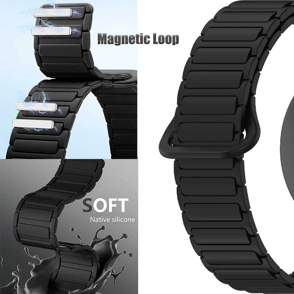 20mm 22mm Silicone Magnetic Watch Strap For Samsung Galaxy watch 7 FE 6 4 5pro Watch6 4 Classic Gear S3 Active 2 40mm 44mm Band - imagen 5