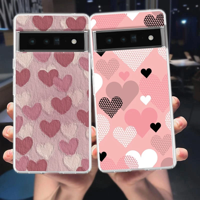 Funda de teléfono transparente de TPU suave a prueba de golpes para Google Pixel 8, 7, 6 Pro, 6A, 5, 4, 5A, 4A, 3A, XL, 5G