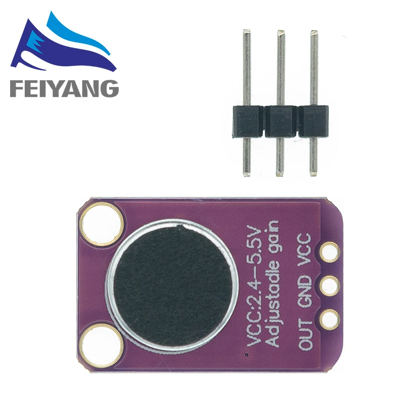 Placa amplificadora AGC de micrófono MAX9814, módulo sensor de sonido, Control de ganancia automático, ataque para Arduino MAX4466, placa PCB, Kit Diy - imagen 3