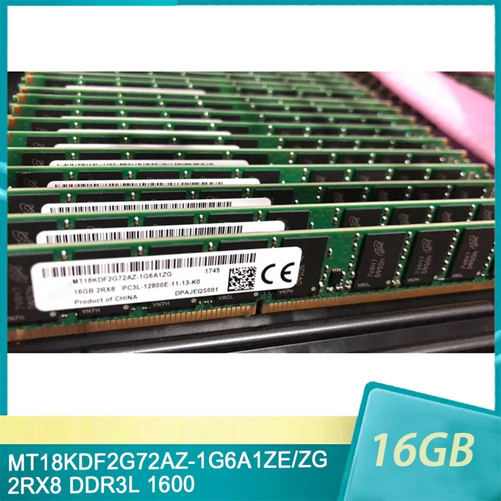 1 Uds MT18KDF2G72AZ-1G6A1ZE/ZG 16GB 16G RAM 2RX8 DDR3L 1600 PC3L-12800E medio U para memoria de servidor MT - imagen 2