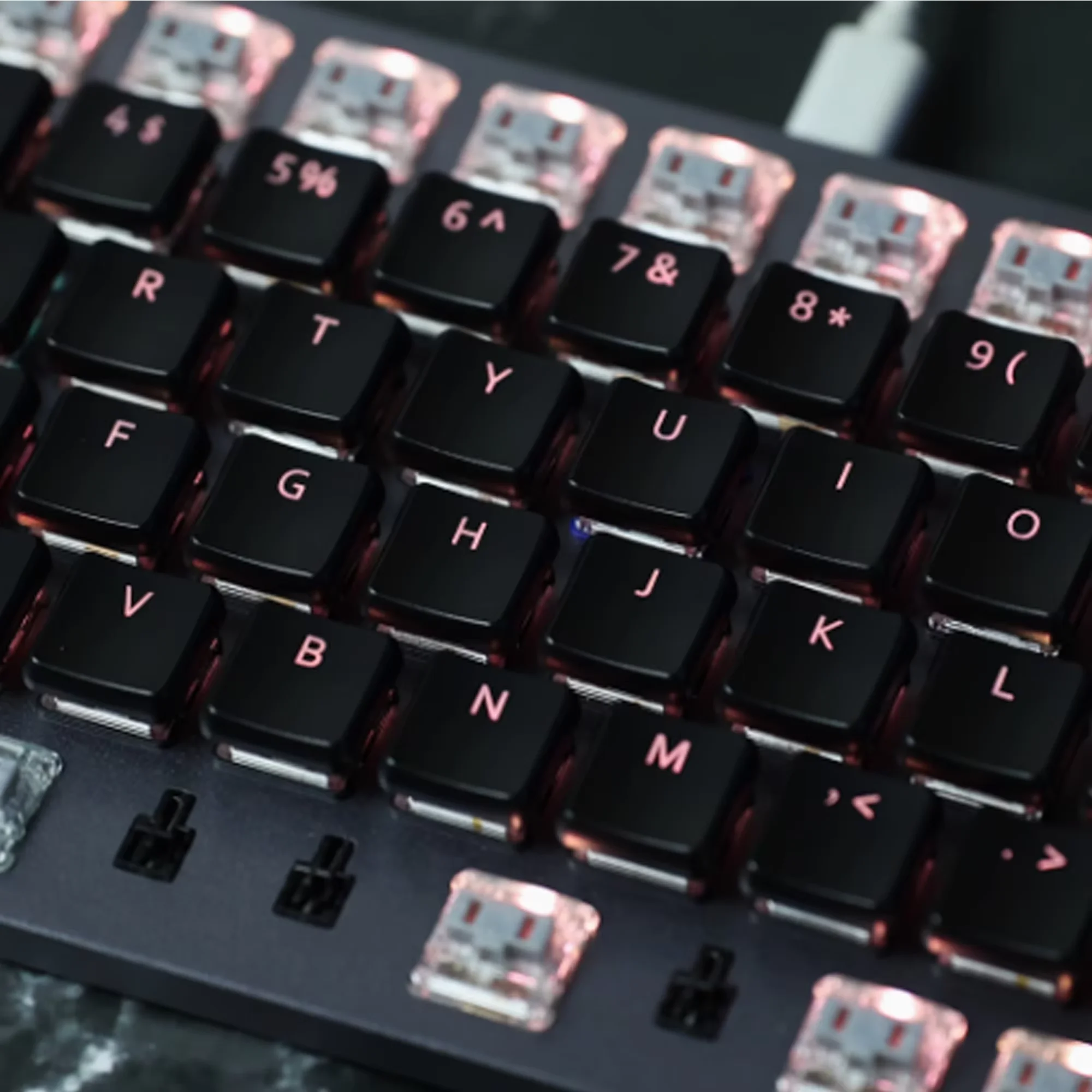 Chosfox 69 teclas CFX negro blanco transparente de perfil bajo Choc PBT Keycap RGB para teclado mecánico Kailh 1350 con interruptor de perfil bajo - imagen 4