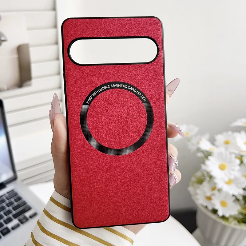 Para Sony Xperia 10 VII funda magnética ELVEV Vintage sensación de piel PU cuero duro PC cubierta de teléfono con succión - imagen 3