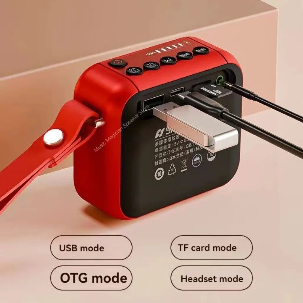 Sansui F39 Mini altavoz HIFI inalámbrico Bluetooth estéreoTWS bajo banda completa Radio MP3 reproductor de música sistema caixa de som Bluetooth - imagen 5