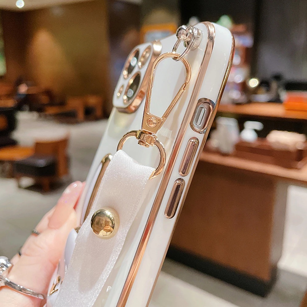 Funda de teléfono con cordón cruzado y soporte de conejo enchapado para Huawei P50 P40 P30 P20 Pro Lite Mate 20 30 40 50 Pro P Smart 2021 - imagen 5