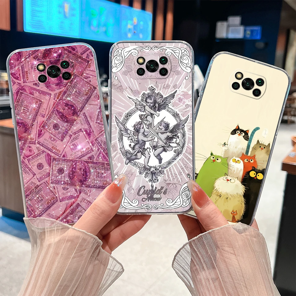 Para Poco X3 Pro NFC X3 GT funda de teléfono patrones de diseño único suave TPU cubierta de silicona transparente para Poco X 3 parachoques protector - imagen 4