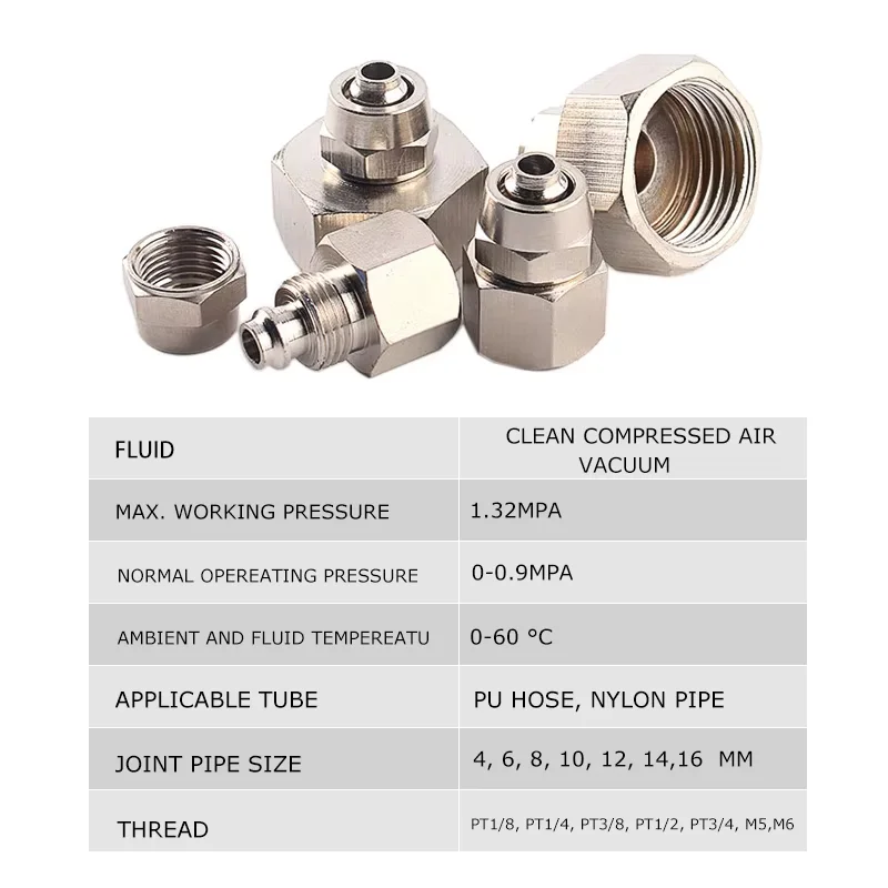 Conector rápido 500 Uds BSPT KL-PCF4-01,KL-PCF6-02,KL-PCF8-02,KL-PCF8-02 KL-PCF12-01 conector neumático giratorio - imagen 5