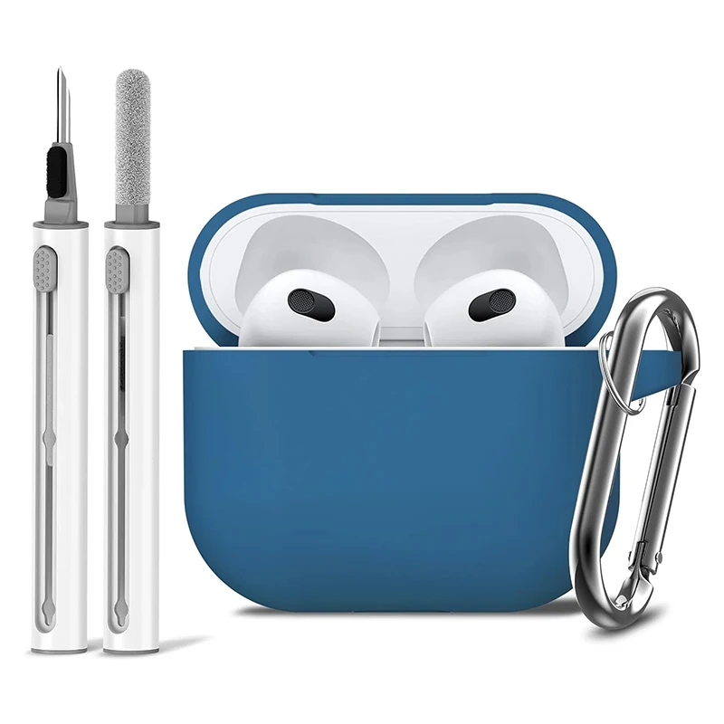 Funda de auriculares de tercera generación para AirPods 3, funda protectora con orificio para gancho, funda de silicona, almohadillas para los oídos con Kit de limpieza - imagen 5