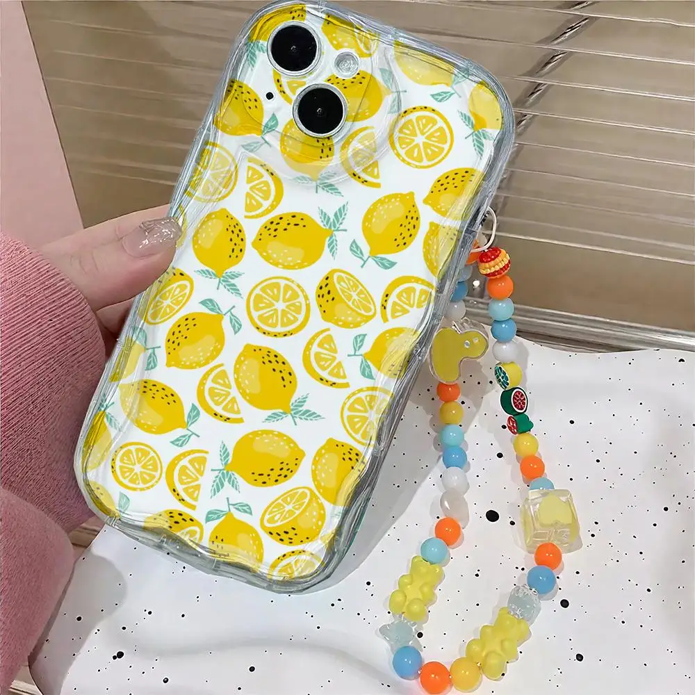 Funda con cadena de pato y corazón de estrella, hoja de limón, fresa, arándano, para OnePlus Nord N20 SE 4G N200 5G N300 CE 3 4, cubierta luminosa de TPU - imagen 3