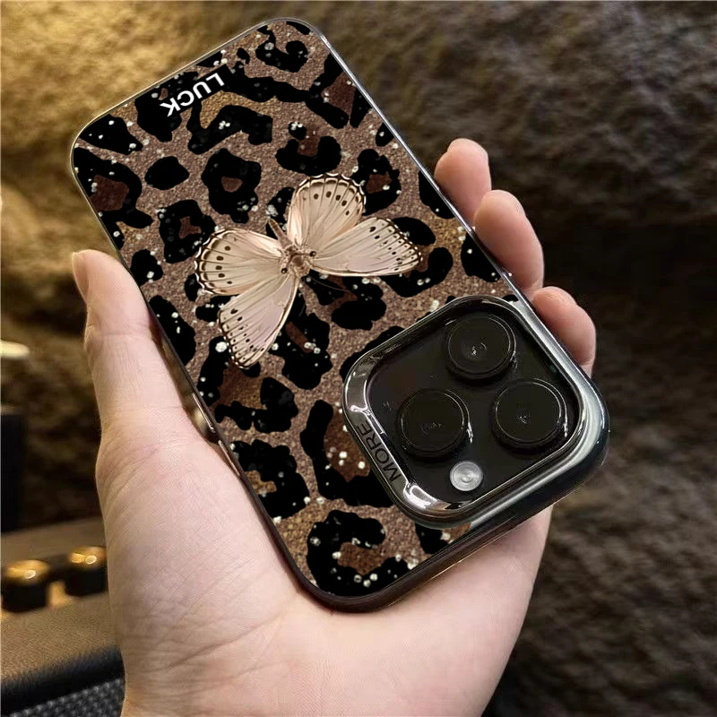 Para Samsung Galaxy S25 S24 S23 S22 Plus Ultra FE A16 A55 A54 A56 A15 A35 A36 A34 funda Animal mariposa leopardo funda de teléfono con estampado - imagen 3