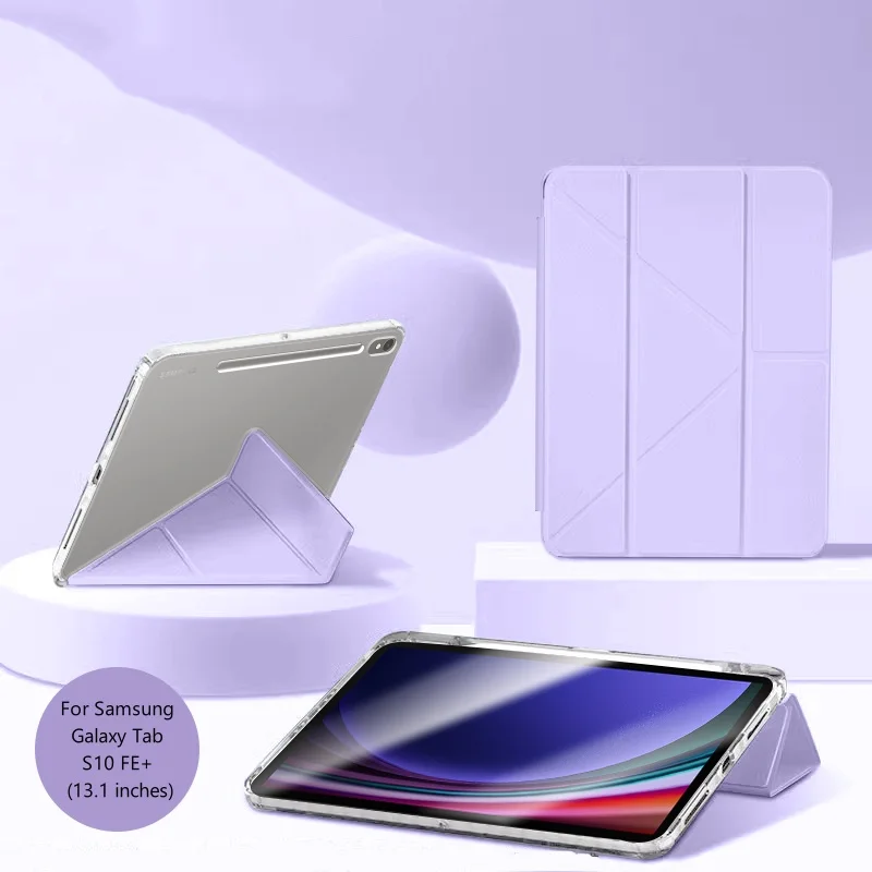 Para Samsung Tab S10 FE Plus funda de 13,1 "acrílico soporte plegable funda inteligente para Galaxy Tab S10 FE + funda con soporte para bolígrafo S