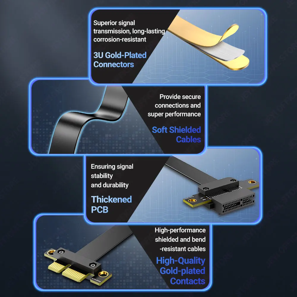 Tarjeta elevadora JEYI PCIe 4,0/3,0 X1 (16Gbps)-para tarjeta de sonido/tarjeta de red/tarjeta de expansión DMA/USB, adecuada para chasis compacto Itx - imagen 5