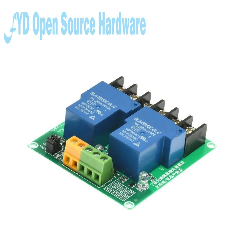 Módulo de relé de 1, 2, 4 y 8 canales, 30A, con aislamiento optoacoplador, 5V, 12V, 24V, compatible con disparador Triger Alto y Bajo - imagen 3