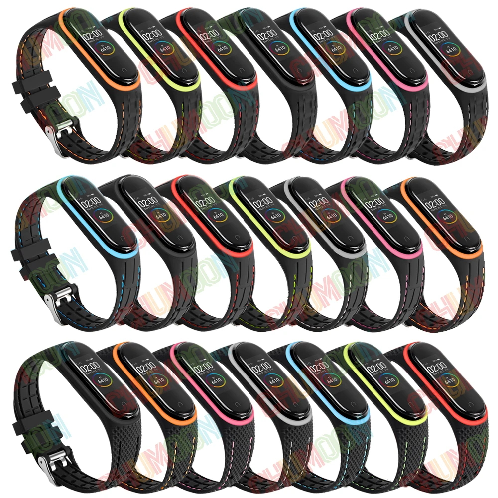 Pulsera para Mi band 7 6, correa deportiva, correa de silicona, repuesto de reloj inteligente, pulsera para Xiaomi mi band 3 4 5 6 - imagen 3