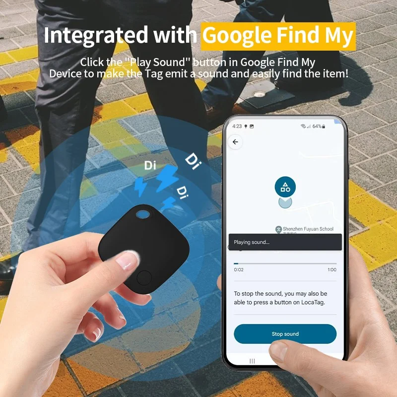 Rastreador de ubicación, funciona con Android, Google's Find Hub, aplicación de posicionamiento, localizador de llaves, etiqueta inteligente para Xiaomi, Samsung, Pixel, GMS, 1/2, 2 uds. - imagen 4
