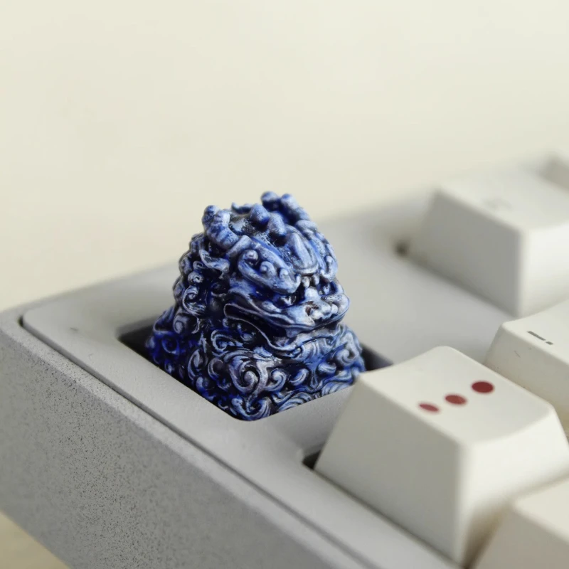 Teclas de teclado de estilo creativo Patrón Kirin Diseño retro y de dibujos animados Material de resina Regalo personalizado para un amigo con teclados KIWI - imagen 5