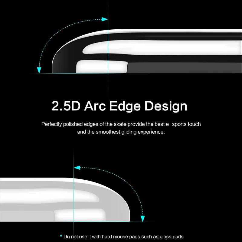 Pies de ratón de cristal para Logitech G502 X PLUS / G502 XLIGHTSPEED, versión inalámbrica, ratón redondo de borde curvo, patines de cristal - imagen 2