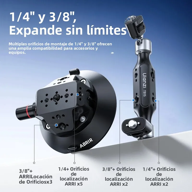 Ulanzi TB15 soporte para coche cámara con ventosa para Gopro Insta 360 DJI Cámara de Acción teléfono DSLR con accesorios para cámara 1/4 3/8 - imagen 2