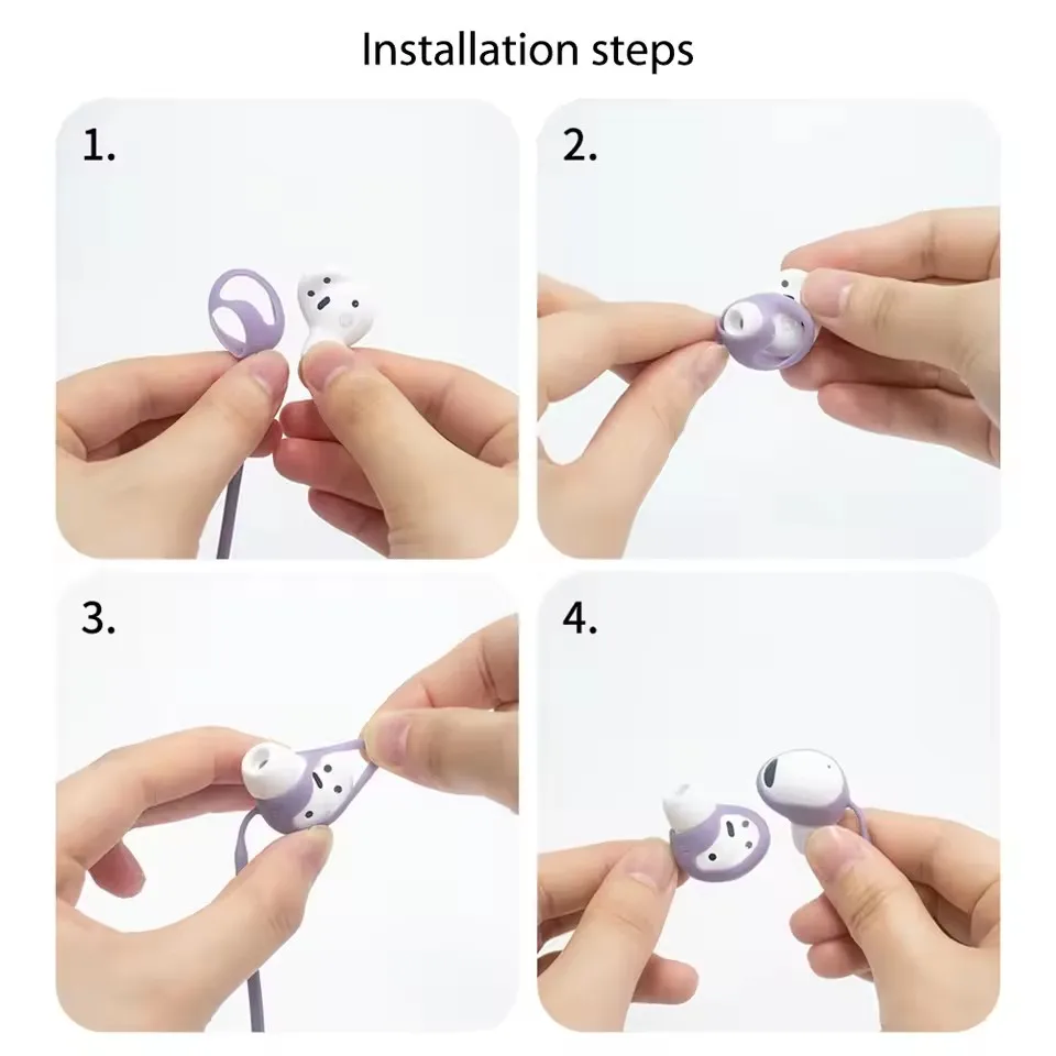 Correa antipérdida para auriculares Samsung Galaxy Buds 2 pro, soporte para auriculares, Cable de cuerda, cuerda para el cuello de silicona - imagen 4