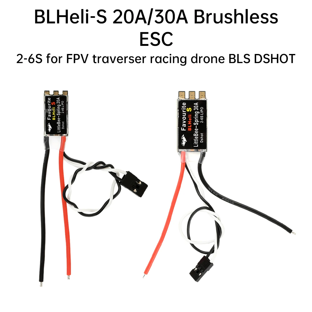 BLHeli-s FVT Little bee SPRING 20A 30A ESC sin escobillas 2-6S admite multicóptero DSHOT - imagen 3