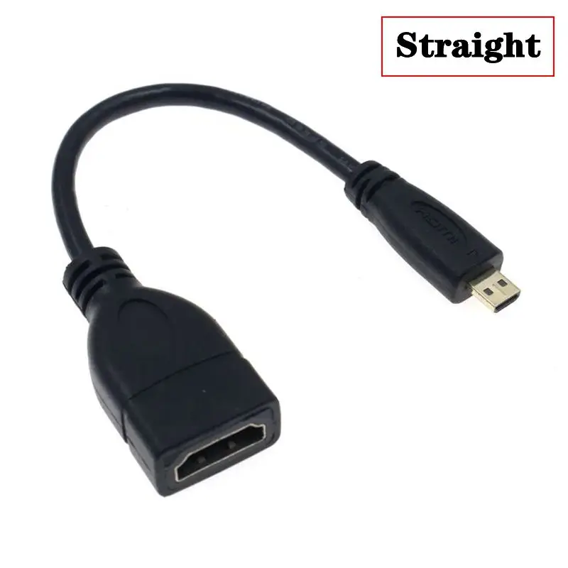 Nuevo Adaptador macho a hembra Compatible con HDMI Mini Micro D tipo 90 grados ángulo recto macho a HDTV AF Cable de extensión para vídeo HD - imagen 2
