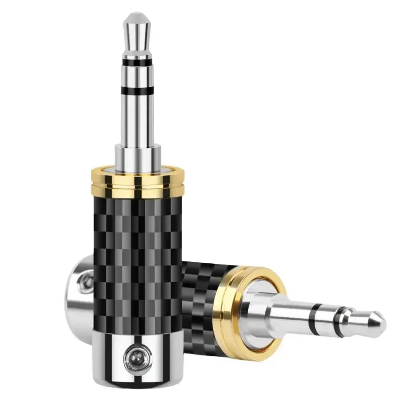 Conector Jack 3,5 de 3 polos, carcasa de fibra de carbono para soldar auriculares HiFi, Cable de auriculares, electrónica de consumo, 3,5mm - imagen 5