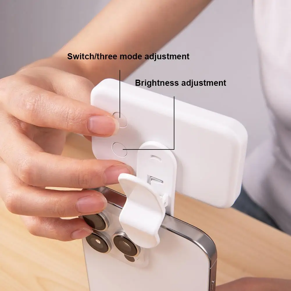 Mini luz de relleno para Selfie, recargable, 3 modos de Color, brillo ajustable, Clip en teléfonos móviles, ordenadores, fotografía, luces LED - imagen 2